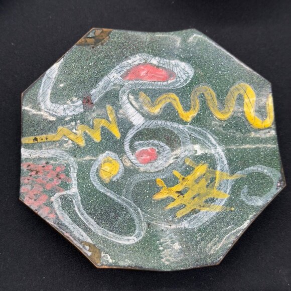 Vintage Lot of 4 Small Decorative Trinket Dishes Box Handcrafted Mix Styles - Picture 3 of 10